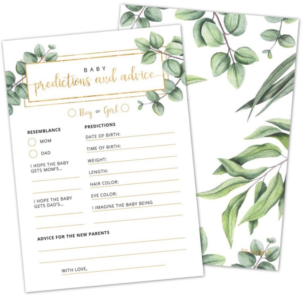 SOLD! 66 Baby Shower Predictions and Advice Cards